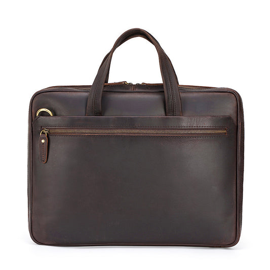 Handbag Inch Laptop Bag Retro Crazy Horse Leather Laptop Briefcase - ArtOm_farm™ LEATHER