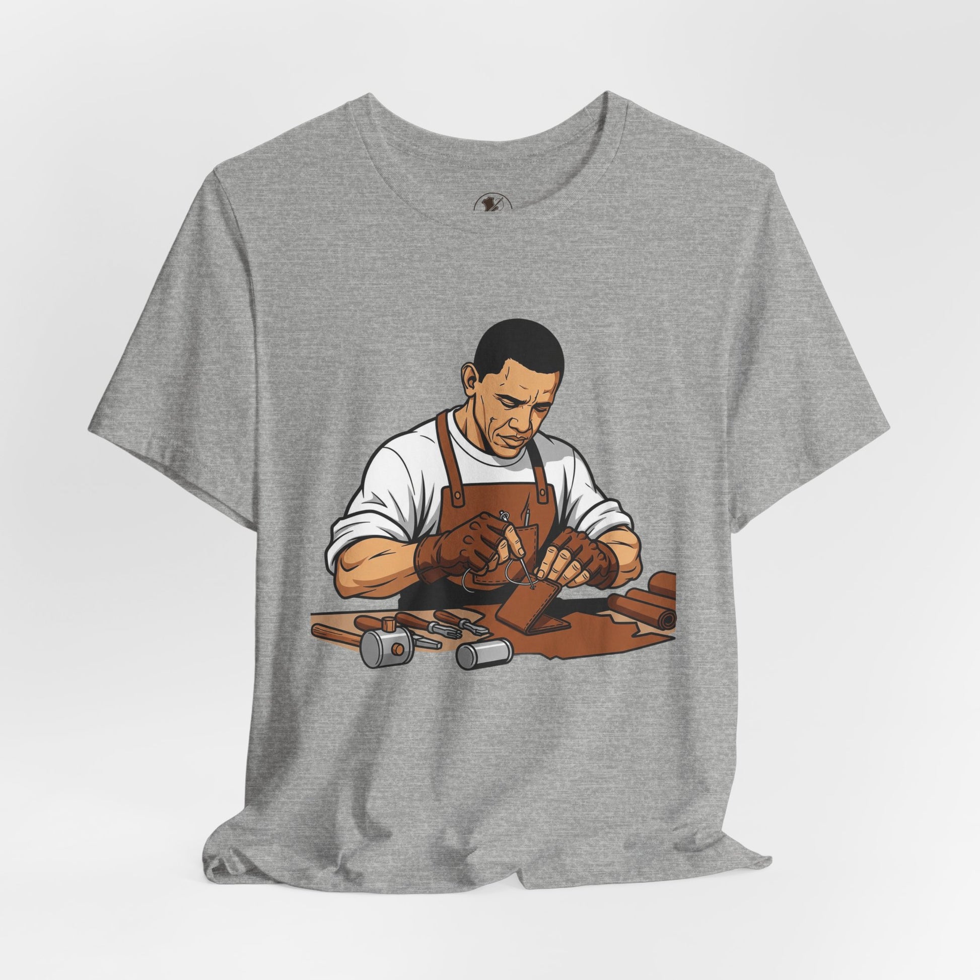 Craftsman Tee for Art Lovers - Unisex Shirt, Handyman Gift for Woodworking Enthusiasts, Perfect Father's Day Gift - ArtOm_farm™ LEATHER 