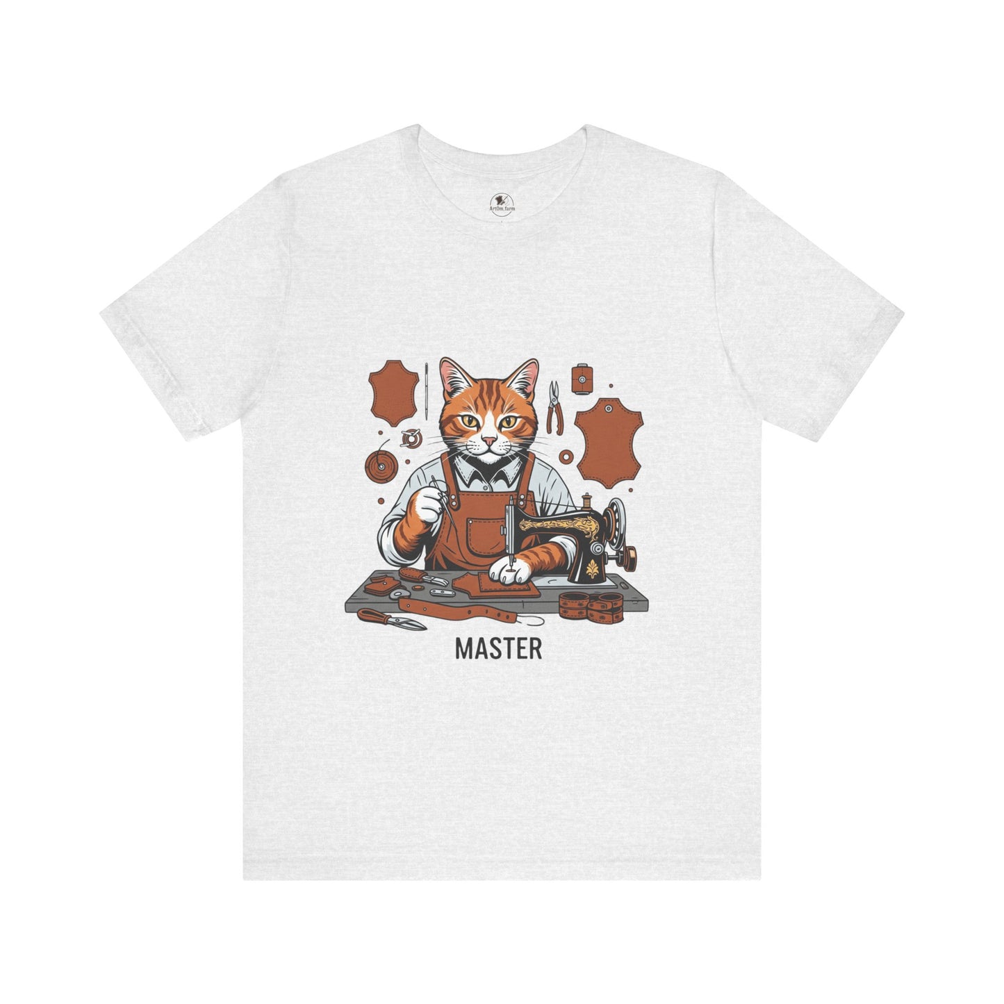 Crafty Cat Master Tee - Funny Cat Shirt for Unisex Pet Lovers, Unique Cat Apparel Gift for Cat Owners - ArtOm_farm™ LEATHER