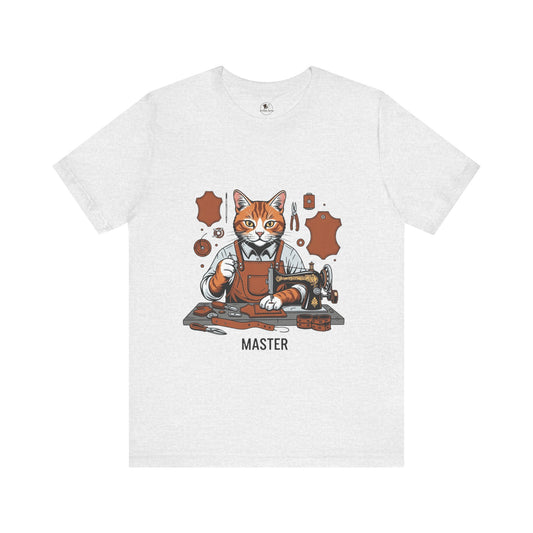 Crafty Cat Master Tee - Funny Cat Shirt for Unisex Pet Lovers, Unique Cat Apparel Gift for Cat Owners - ArtOm_farm™ LEATHER