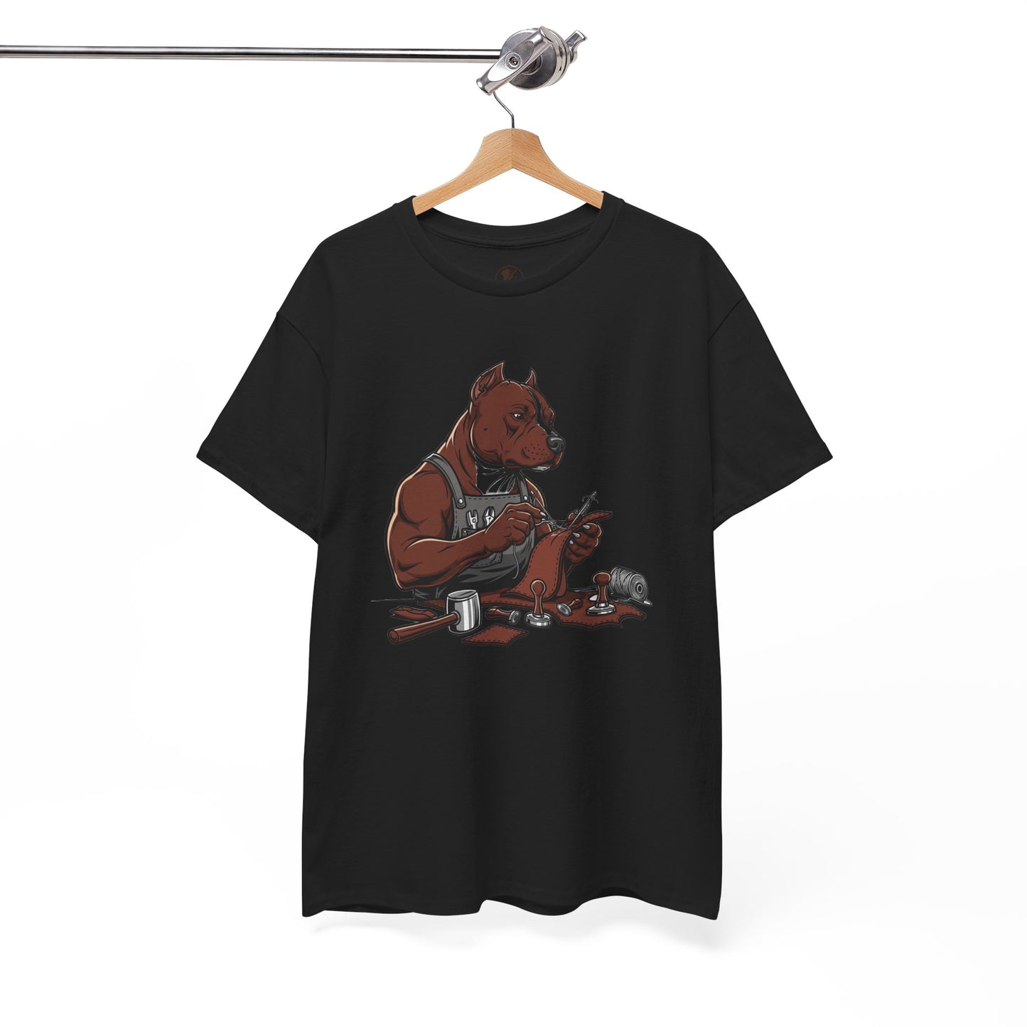 Artistic Dog Lover Tee - Casual Graphic T-Shirt for Pet Owners, Ideal Gift for Birthdays and Holidays - ArtOm_farm™ LEATHER