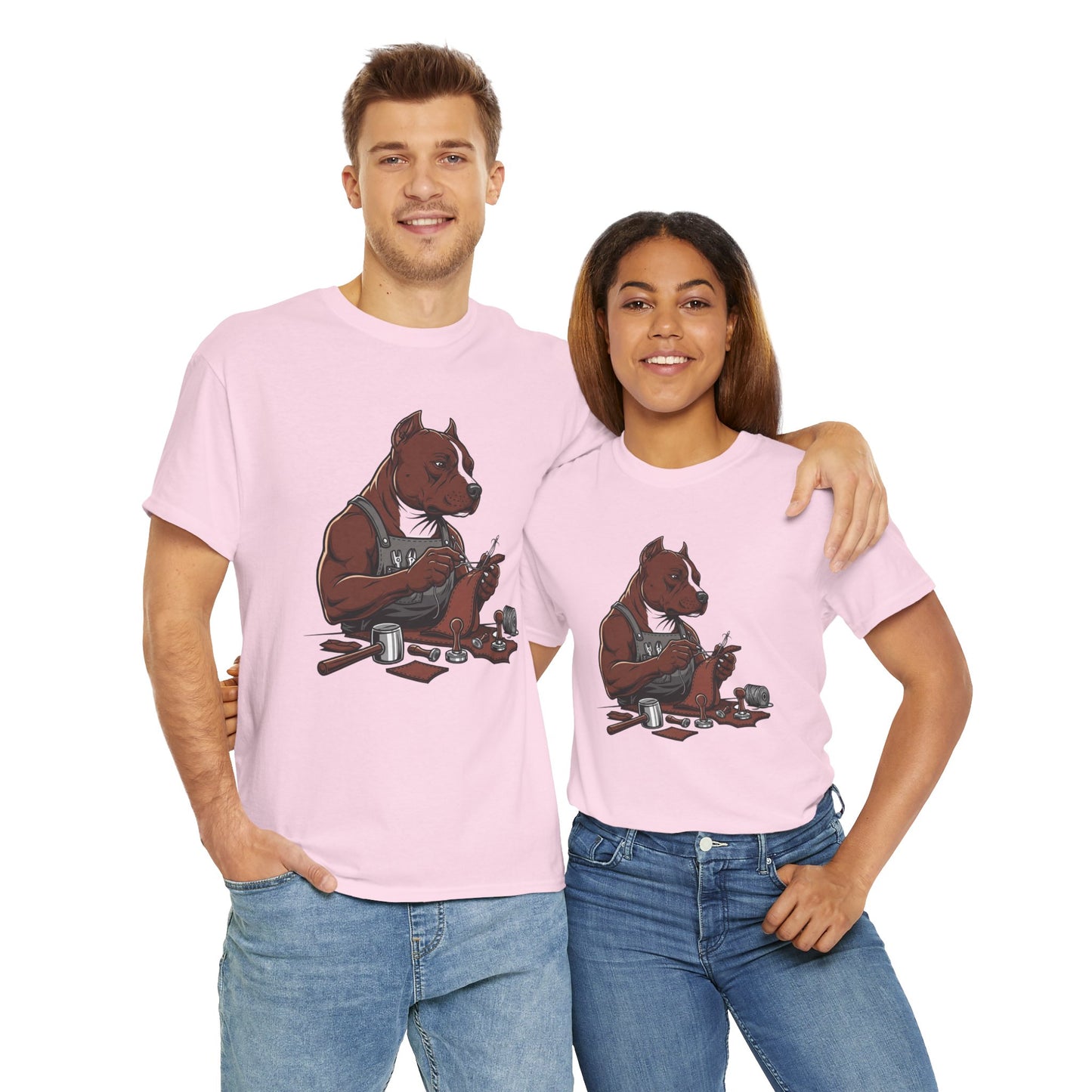 Artistic Dog Lover Tee - Casual Graphic T-Shirt for Pet Owners, Ideal Gift for Birthdays and Holidays - ArtOm_farm™ LEATHER 