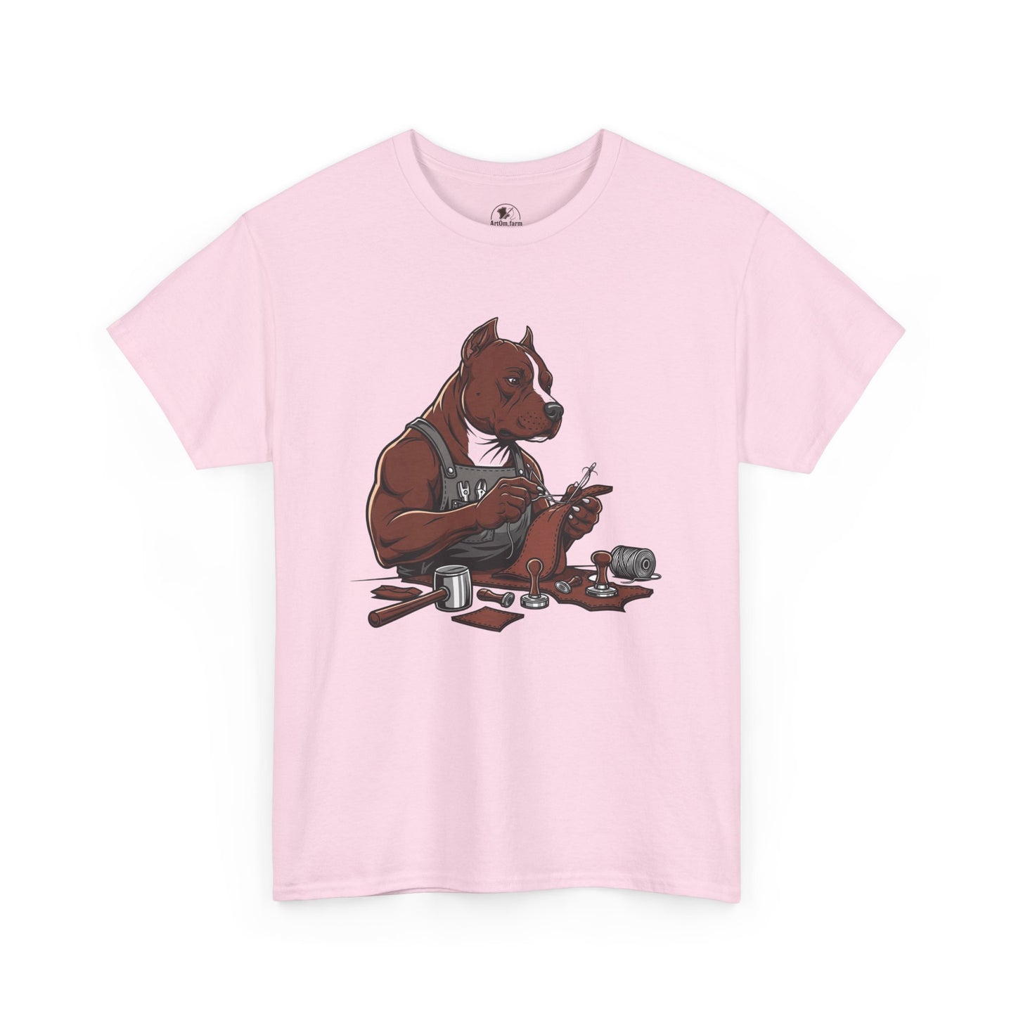 Artistic Dog Lover Tee - Casual Graphic T-Shirt for Pet Owners, Ideal Gift for Birthdays and Holidays - ArtOm_farm™ LEATHER 