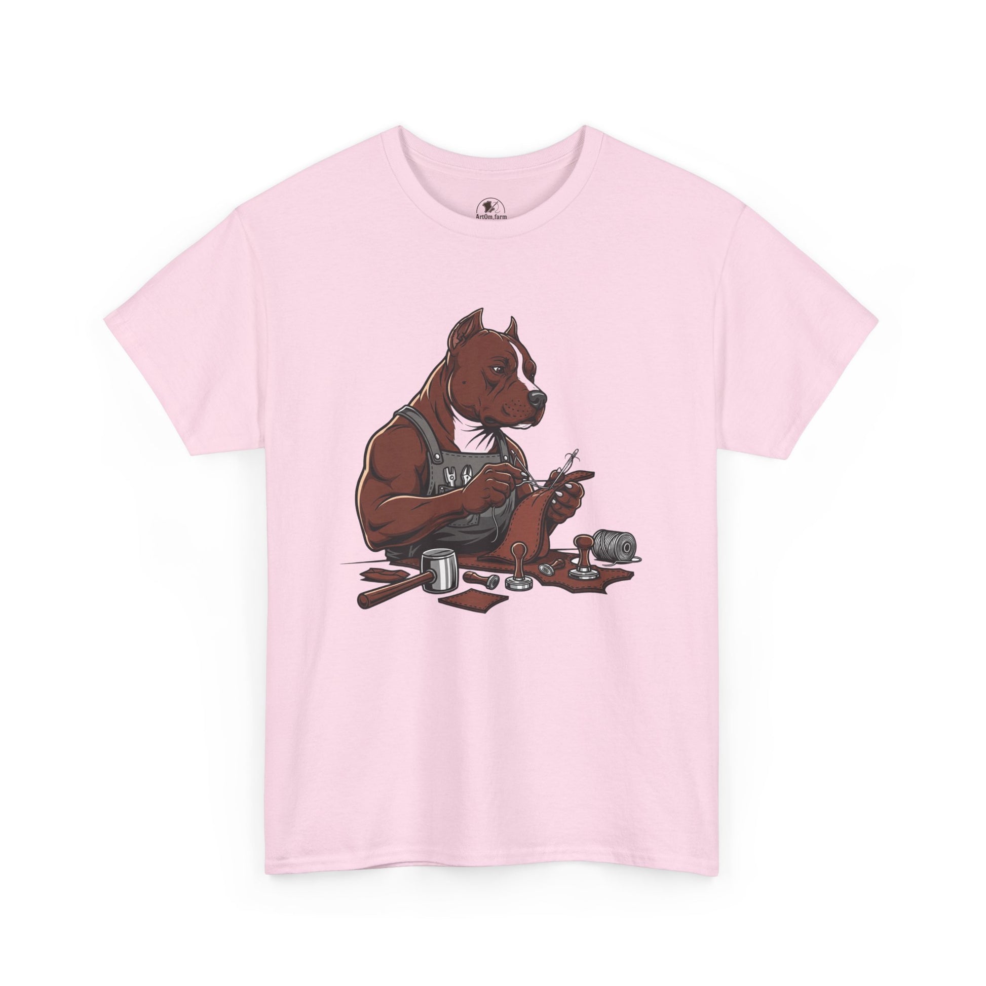 Artistic Dog Lover Tee - Casual Graphic T-Shirt for Pet Owners, Ideal Gift for Birthdays and Holidays - ArtOm_farm™ LEATHER 