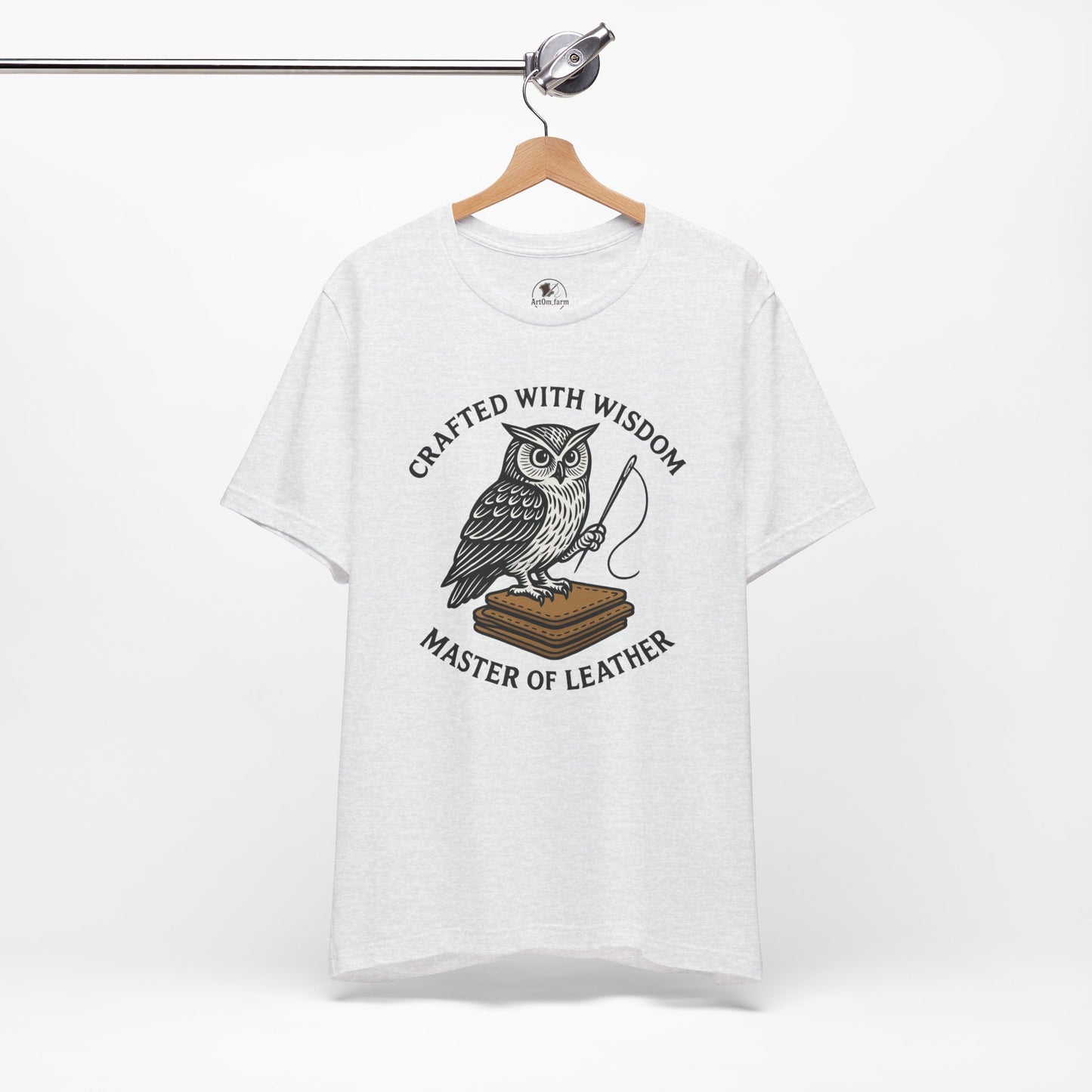 Wise Owl Unisex Tee - Unique Animal Design, Eco-Friendly Apparel for Crafters and Style Enthusiasts - ArtOm_farm™ LEATHER 
