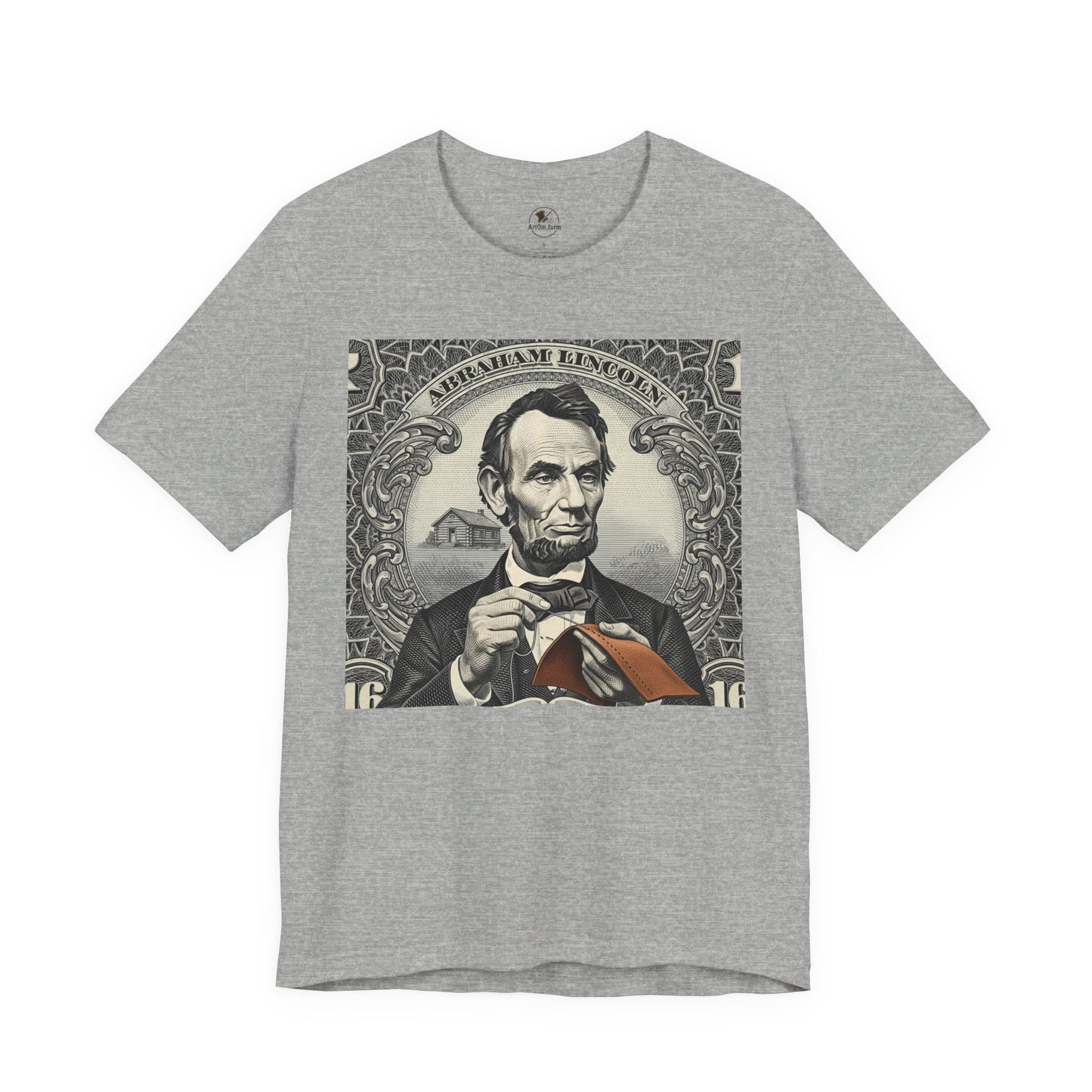 Abraham Lincoln T-Shirt - Vintage Graphic Unisex Tee for History Lovers, Educational Casual Wear, Patriotic Gift - ArtOm_farm™ LEATHER 