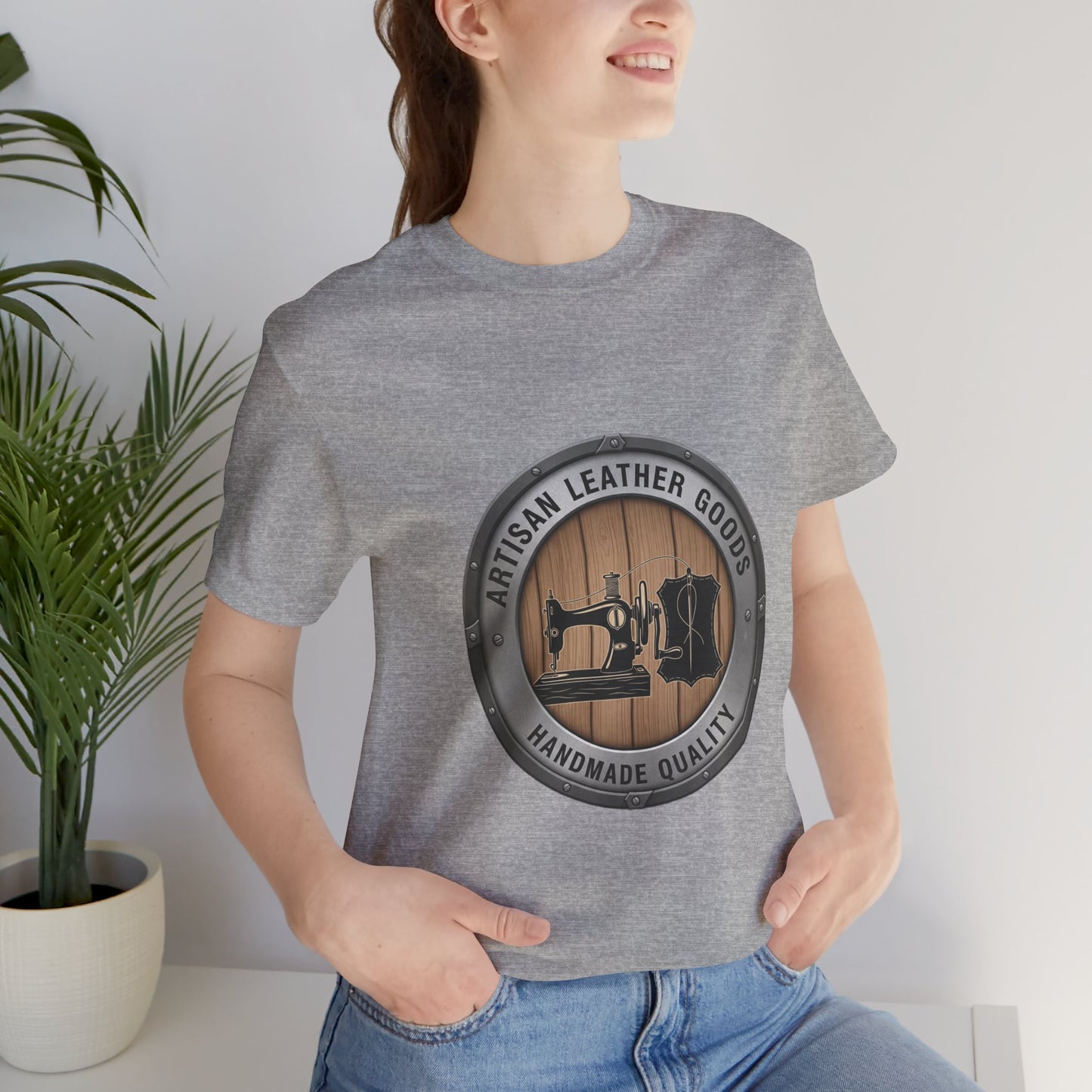 Artisan Leather Goods T-Shirt for Casual Wear, Handmade Quality Tee - Perfect Gift for Crafters and Father's Day - ArtOm_farm™ LEATHER