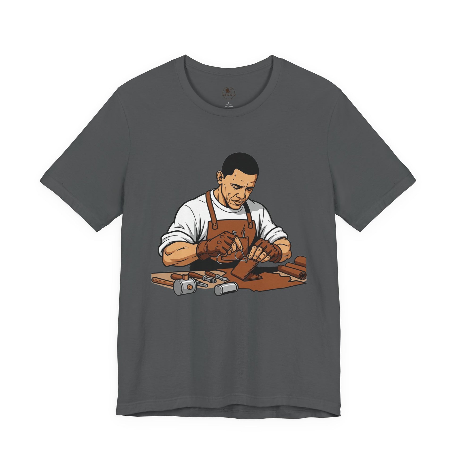 Craftsman Tee for Art Lovers - Unisex Shirt, Handyman Gift for Woodworking Enthusiasts, Perfect Father's Day Gift - ArtOm_farm™ LEATHER 