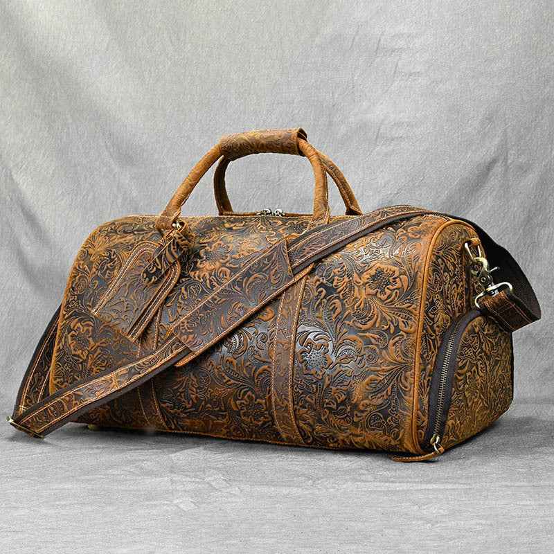 Vintage Leather Crossbody Briefcase in Premium Crazy Horse Leather - ArtOm_farm™ LEATHER