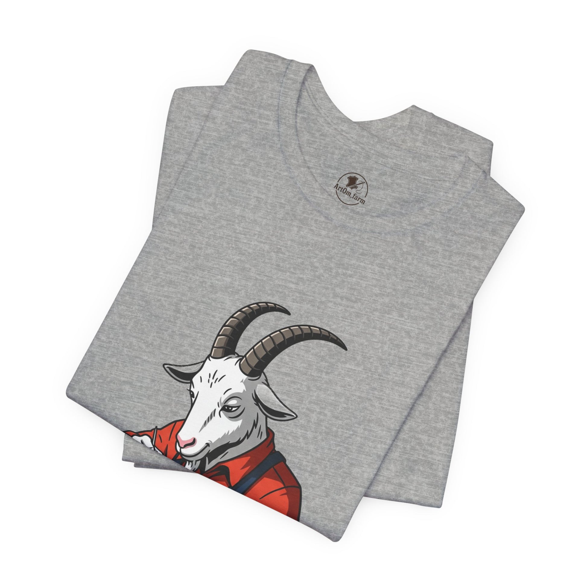 Creative Goat Tailor Tee - Funny Graphic Shirt for Crafters and Art Lovers, Unique Gift for Casual Wear - ArtOm_farm™ LEATHER 