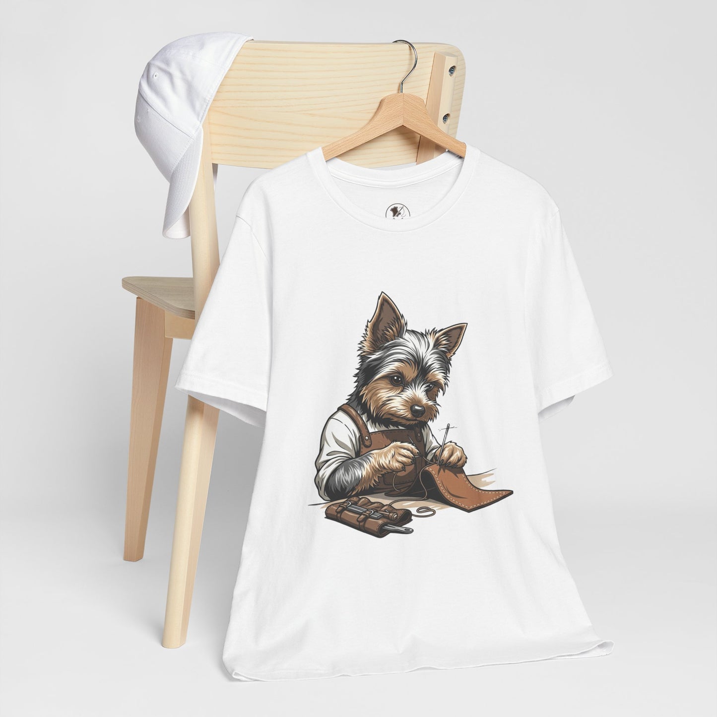 Crafty Canine T-Shirt, Funny Dog Lover Gift, Cute Animal Tee for Pet Owners, Casual Wear for Artisan Friends - ArtOm_farm™ LEATHER