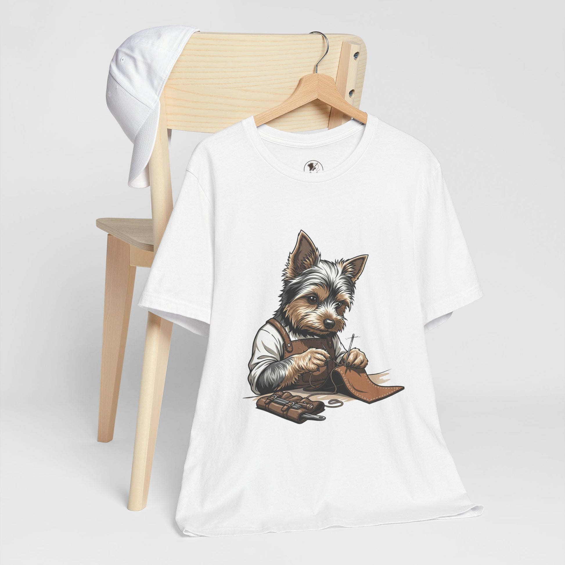 Crafty Canine T-Shirt, Funny Dog Lover Gift, Cute Animal Tee for Pet Owners, Casual Wear for Artisan Friends - ArtOm_farm™ LEATHER