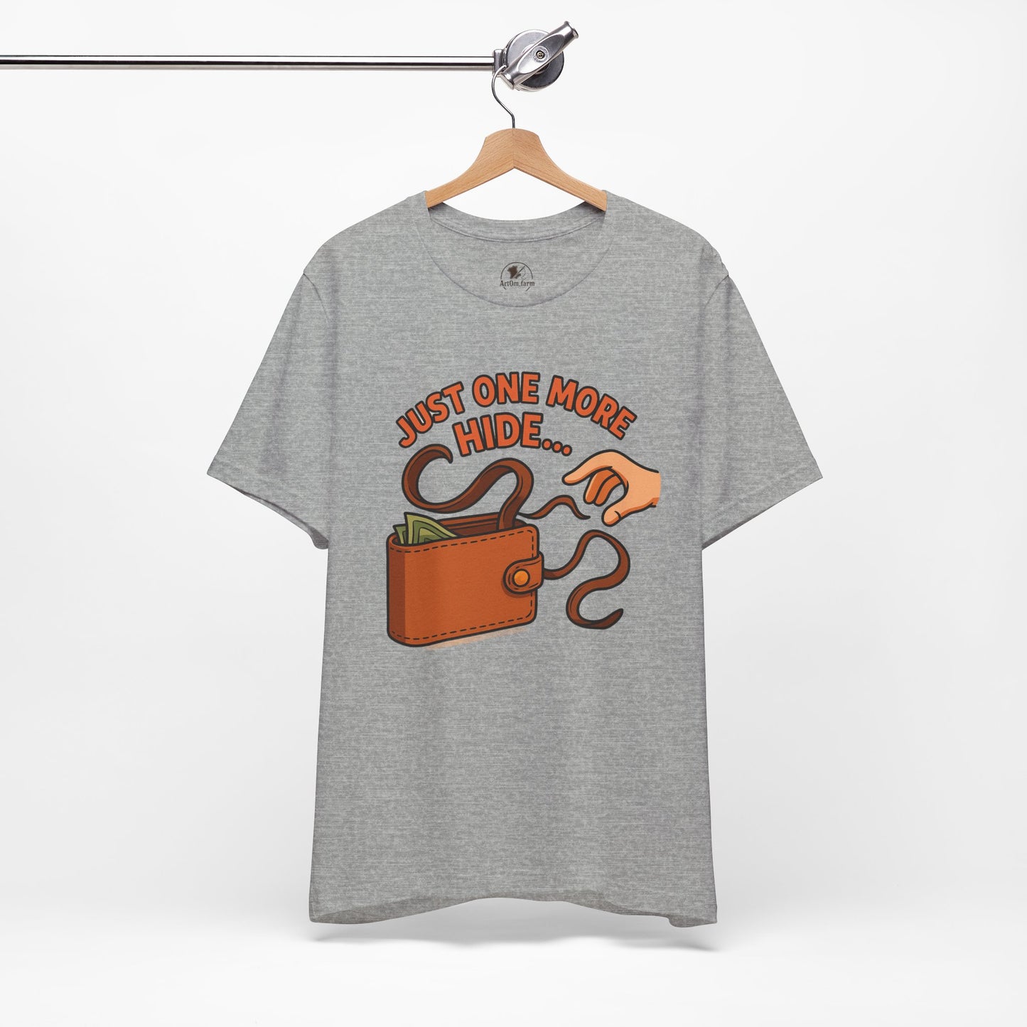 Funny Money Hide T-Shirt - Unisex Jersey Tee for Finance Lovers, Humorous Gift for Casual Wear, Perfect for Birthdays and Holidays