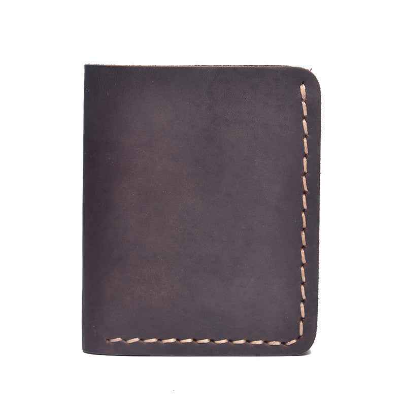 Vintage Crazy Horse Leather Wallet - Stylish Short Wallet for Classic Aesthetics - ArtOm_farm™ LEATHER
