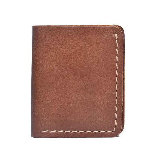 Vintage Crazy Horse Leather Wallet - Stylish Short Wallet for Classic Aesthetics - ArtOm_farm™ LEATHER