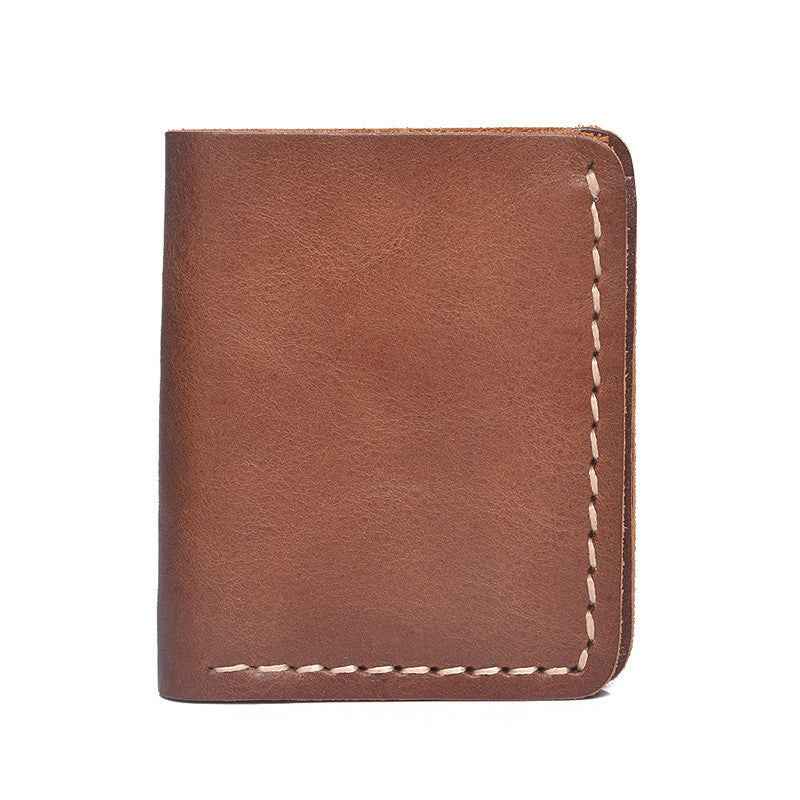 Vintage Crazy Horse Leather Wallet - Stylish Short Wallet for Classic Aesthetics - ArtOm_farm™ LEATHER