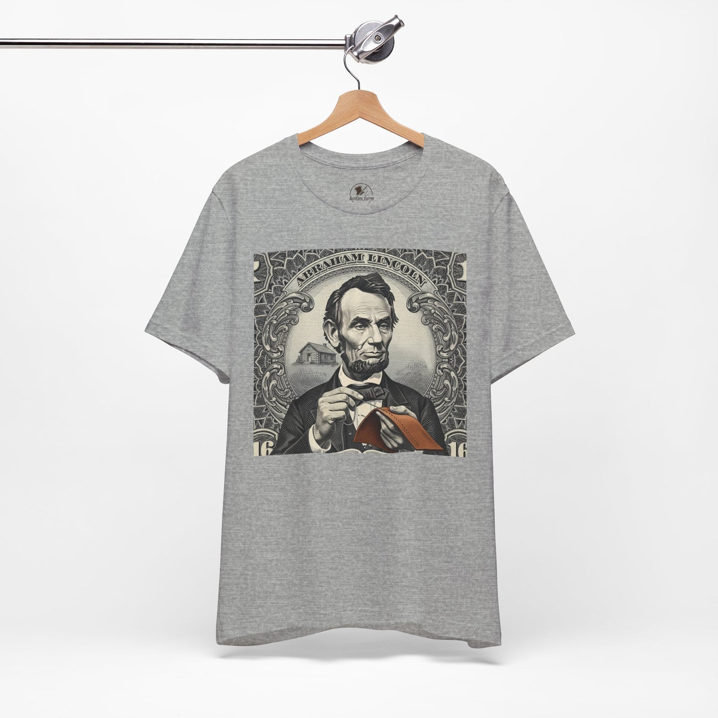 Abraham Lincoln T-Shirt - Vintage Graphic Unisex Tee for History Lovers, Educational Casual Wear, Patriotic Gift - ArtOm_farm™ LEATHER 