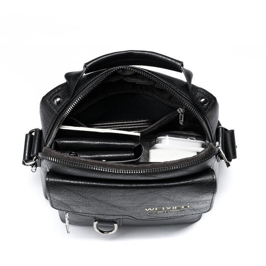 Vintage Leather Business Bag - Vertical Portable Casual Leather Bag - ArtOm_farm™ LEATHER 