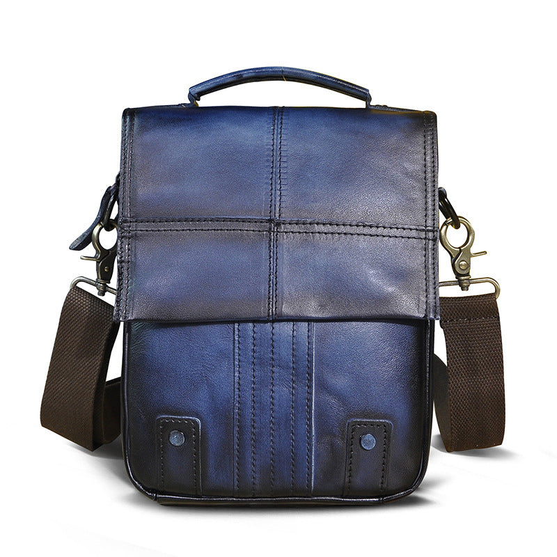 Imported Crazy Horse Leather Travel Bag for Men - 8-Inch Retro Outdoor Shoulder Diagonal Bag - ArtOm_farm™ LEATHER 