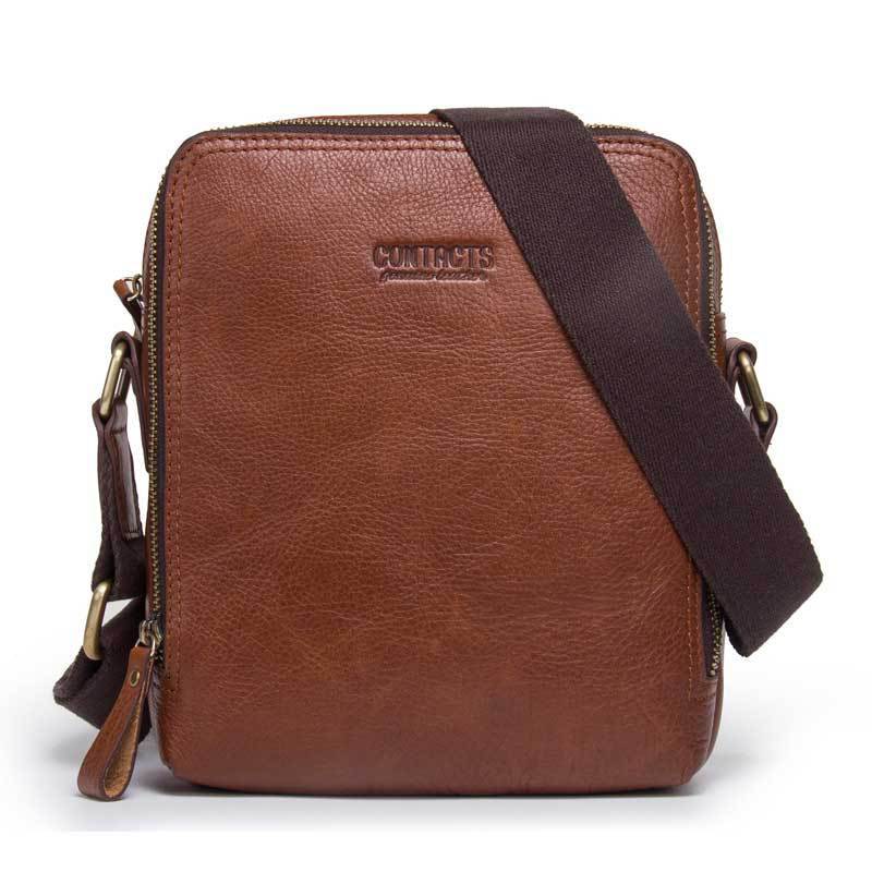 Black Angel Retro Crazy Horse Cowhide Messenger Bag for Men - Factory Direct Sales Shoulder Bag with Cross-Border Delivery - ArtOm_farm™ LEATHER 