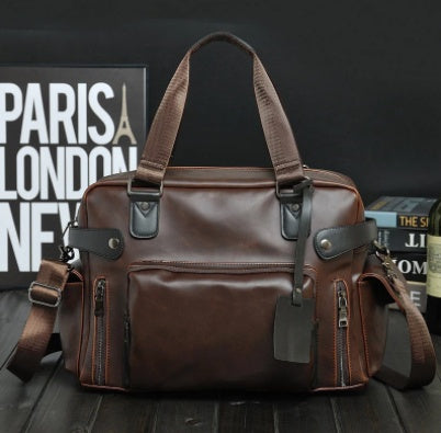 Classic Leather Men's Bag - Casual Crazy Horse Crossbody Travel Bag with Large Capacity - ArtOm_farm™ LEATHER 