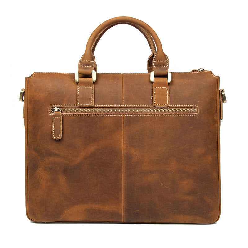 Retro Leather Shoulder Bag - Vintage Crazy Horse Messenger Bag - ArtOm_farm™ LEATHER