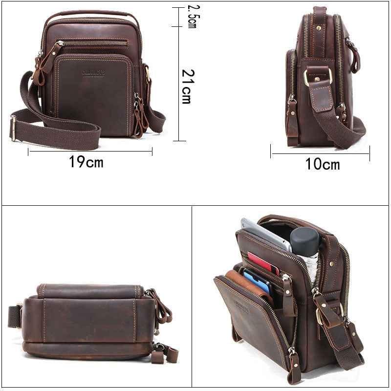 Dark Angels Leather Bag - Fashion Trend Retro Crazy Horse Leather Bag