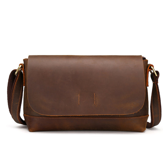 Horse Leather Men's Shoulder Bag - Retro Fashion Casual Messenger Bag - ArtOm_farm™ LEATHER 