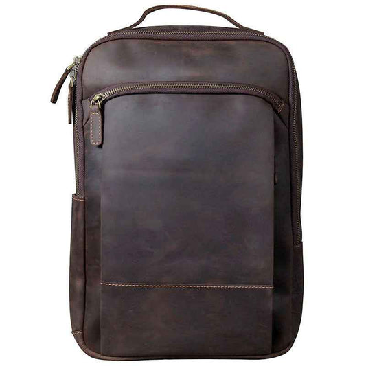 Vintage Leather Backpack - Timeless Style in Durable Crazy Horse Leather - ArtOm_farm™ LEATHER