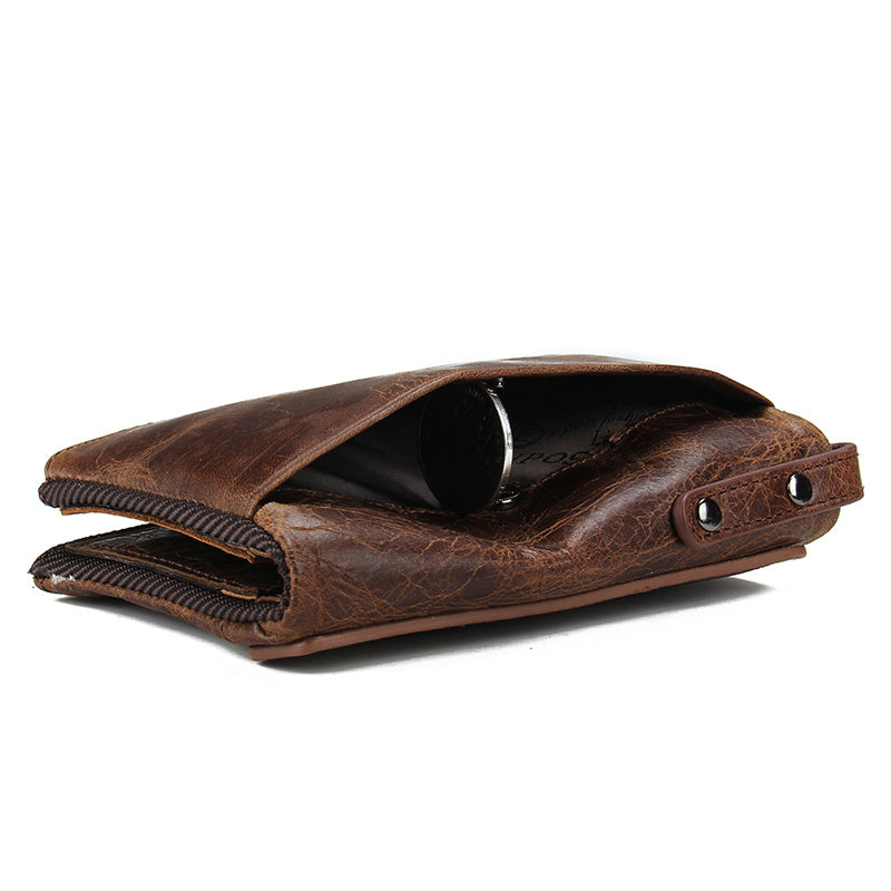 Brown leather wallet on a white background