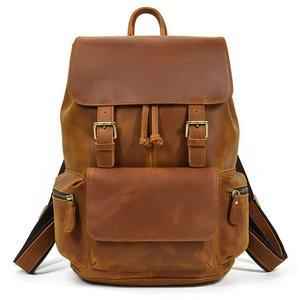 Men's Crazy Horse Genuine Leather Backpack - Durable, Stylish, and Versatile - ArtOm_farm™ LEATHER