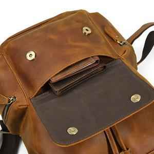 Men's Crazy Horse Genuine Leather Backpack - Durable, Stylish, and Versatile - ArtOm_farm™ LEATHER
