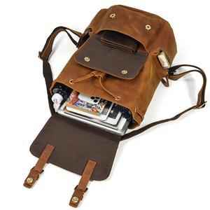 Men's Crazy Horse Genuine Leather Backpack - Durable, Stylish, and Versatile - ArtOm_farm™ LEATHER