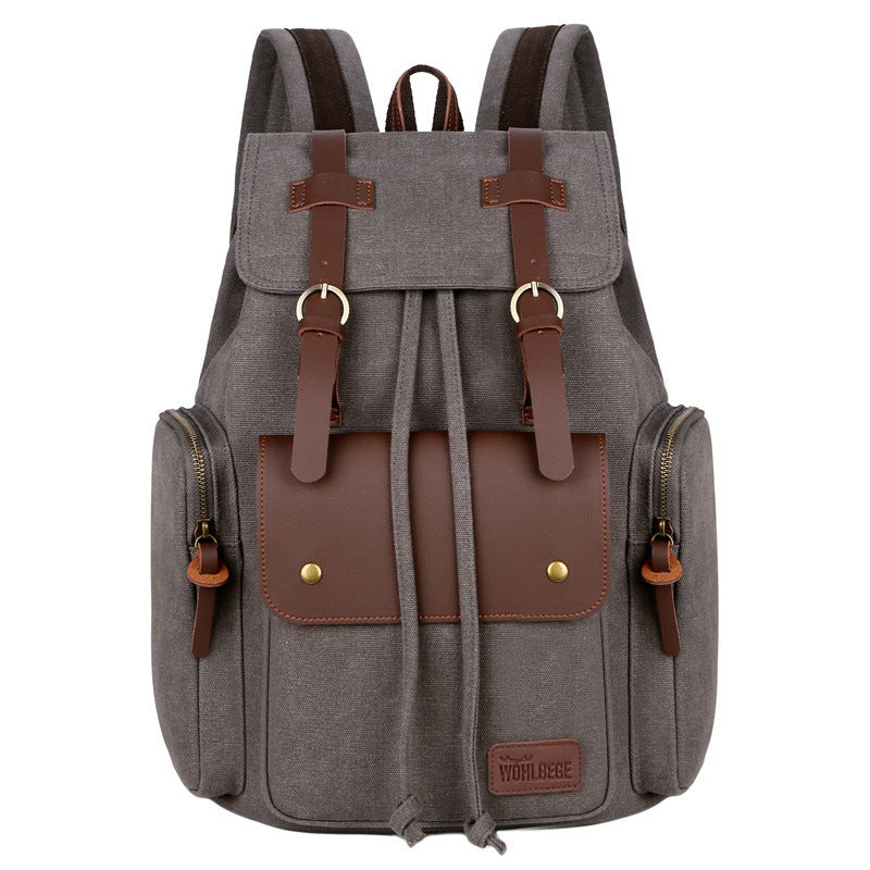 Men's Canvas Backpack - Retro Crazy Horse Leather Computer Backpack for Men - ArtOm_farm™ LEATHER 