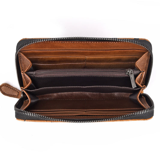 The First Layer Cowhide Leather Zipper Bag Craft for Leisure Use - ArtOm_farm™ LEATHER 