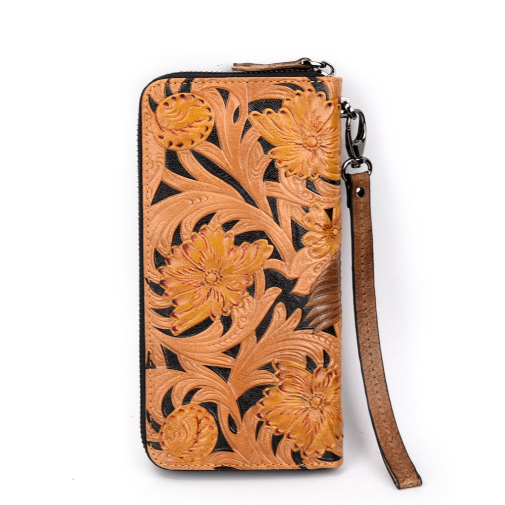 The First Layer Cowhide Leather Zipper Bag Craft for Leisure Use - ArtOm_farm™ LEATHER 