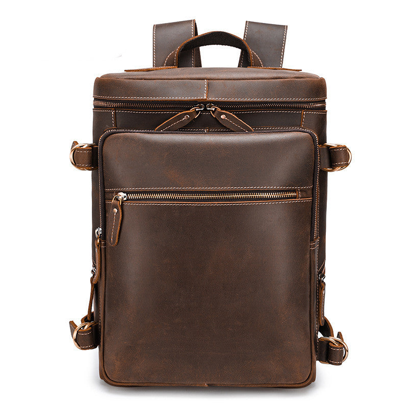 Retro Leather Laptop Bag for 16-inch Computers - Large Capacity Crazy Horse Style - ArtOm_farm™ LEATHER