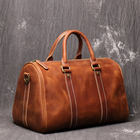 Crazy Horse Leather Messenger Bag for Short-Distance Business Travel - Simple One-Shoulder Design - ArtOm_farm™ LEATHER 