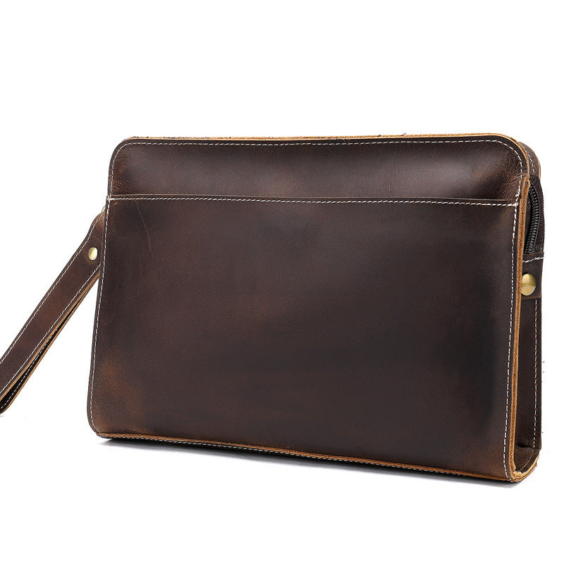 Retro Leather Handbag - Crazy Horse Leather Head Layer Cowhide Large Capacity - ArtOm_farm™ LEATHER 