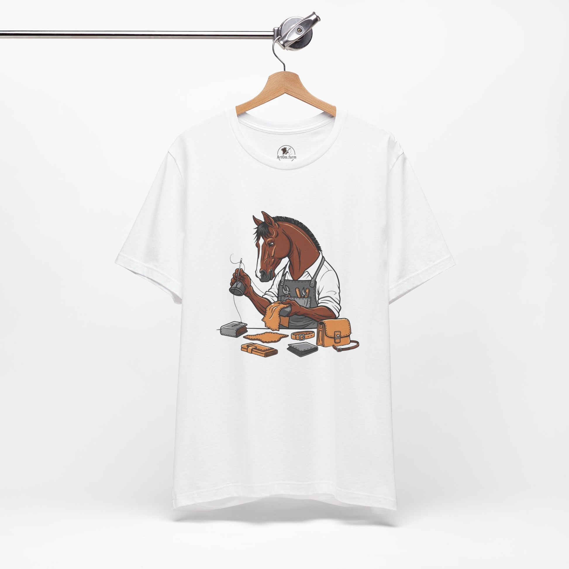 Equestrian Unisex Tee - Funny Horse Shirt for Animal Enthusiasts, Perfect Gift for Horse Lovers - ArtOm_farm™ LEATHER