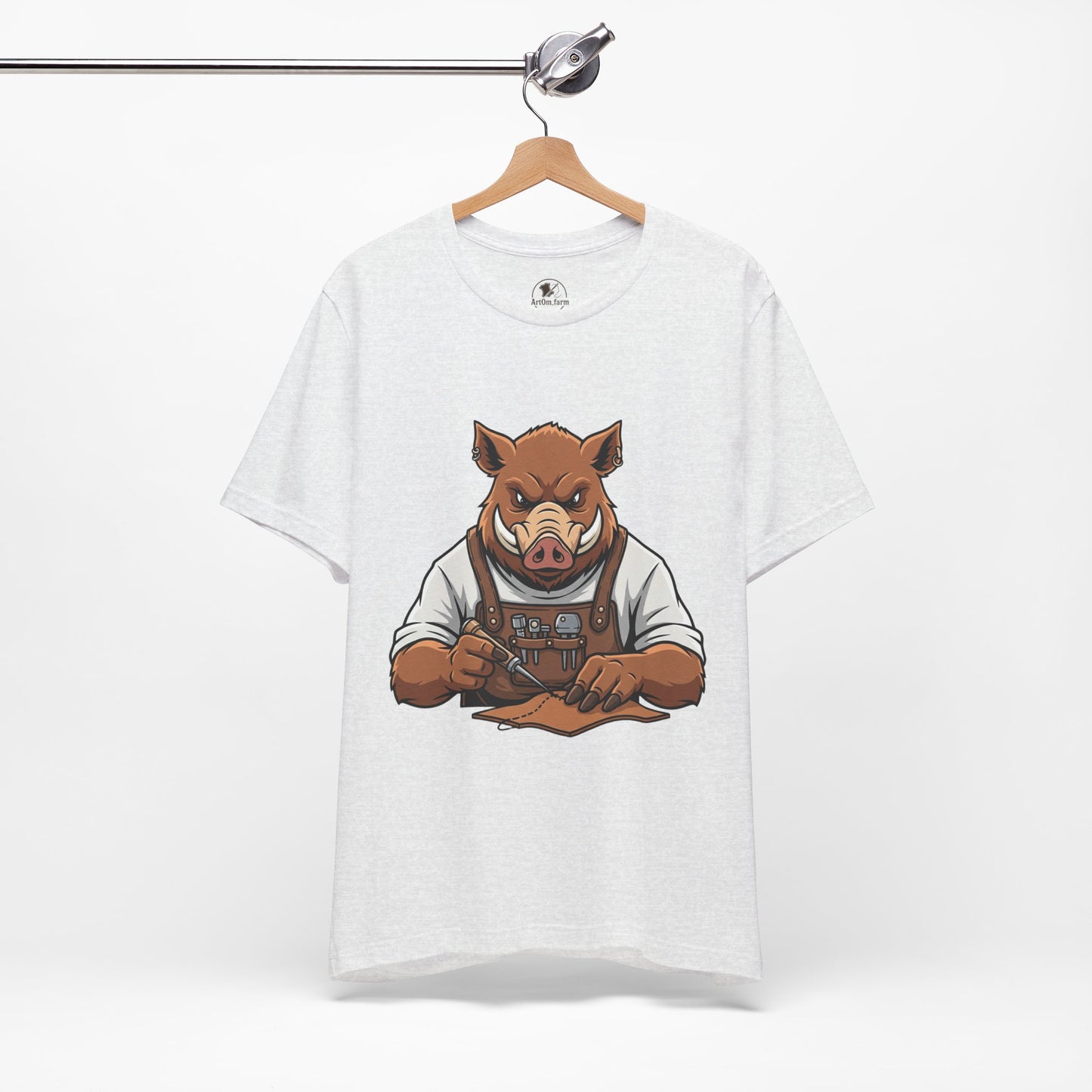 Crafty Pig Graphic Shirt - Fun Unisex Tee for Animal Lovers, Casual Birthday Apparel, and Funny Gift - ArtOm_farm™ LEATHER