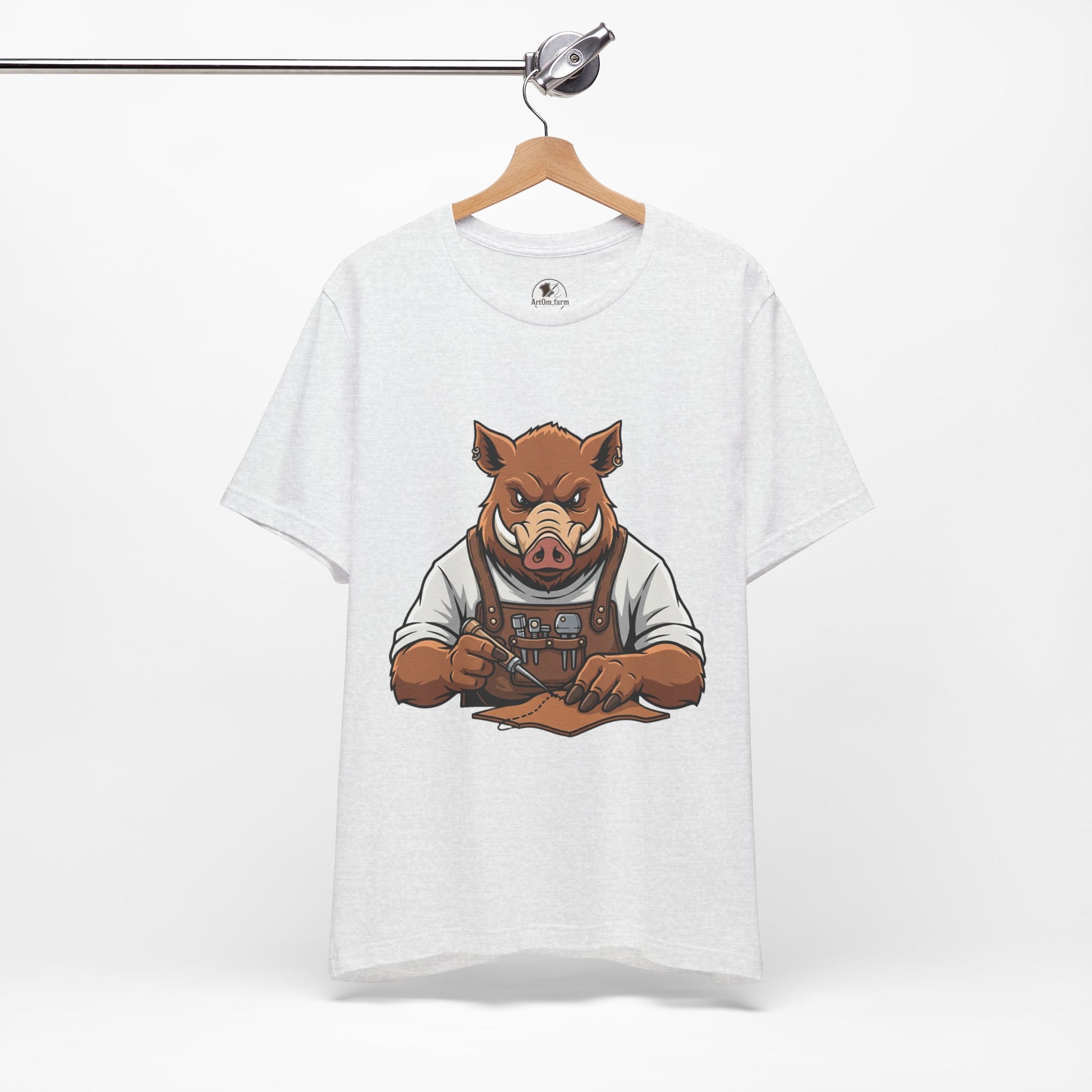 Crafty Pig Graphic Shirt - Fun Unisex Tee for Animal Lovers, Casual Birthday Apparel, and Funny Gift - ArtOm_farm™ LEATHER
