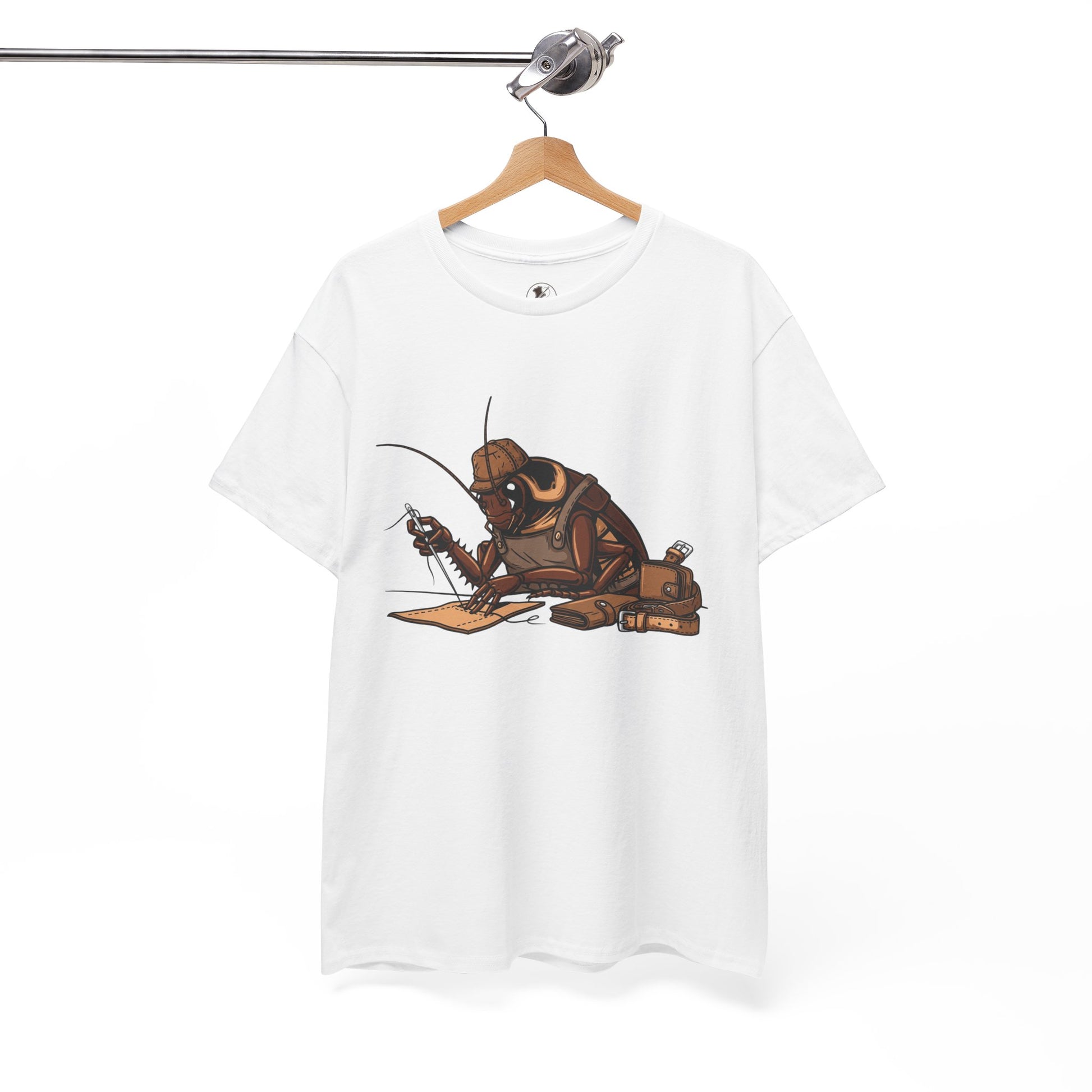 Creative Fishing Tee - Eco-Friendly Fishing Shirt with Cartoon Crab Design, Perfect Gift for Fisherman, Unisex Heavy Cotton Tee - ArtOm_farm™ LEATHER