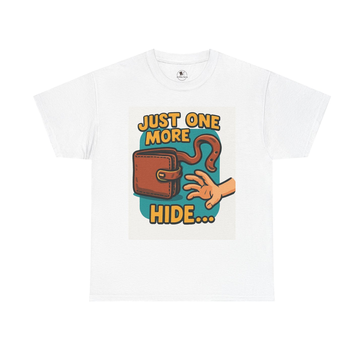 Funny Gamer T-Shirt - Unisex Heavy Cotton Tee, Just One More Hide, Unique Gift for Gamers, Casual Wear, Humorous Birthday Shirt - ArtOm_farm™ LEATHER