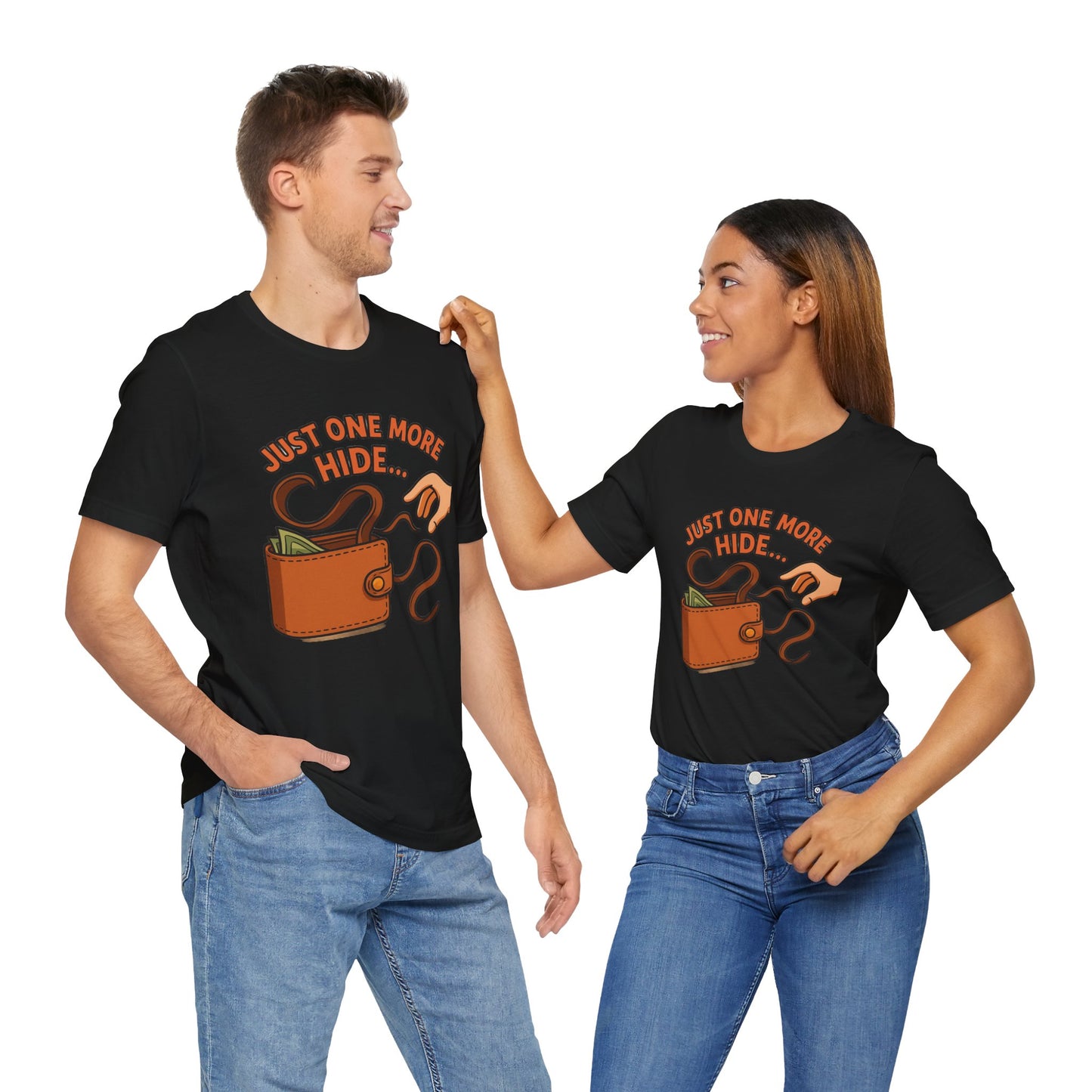Funny Money Hide T-Shirt - Unisex Jersey Tee for Finance Lovers, Humorous Gift for Casual Wear, Perfect for Birthdays and Holidays - ArtOm_farm™ LEATHER 