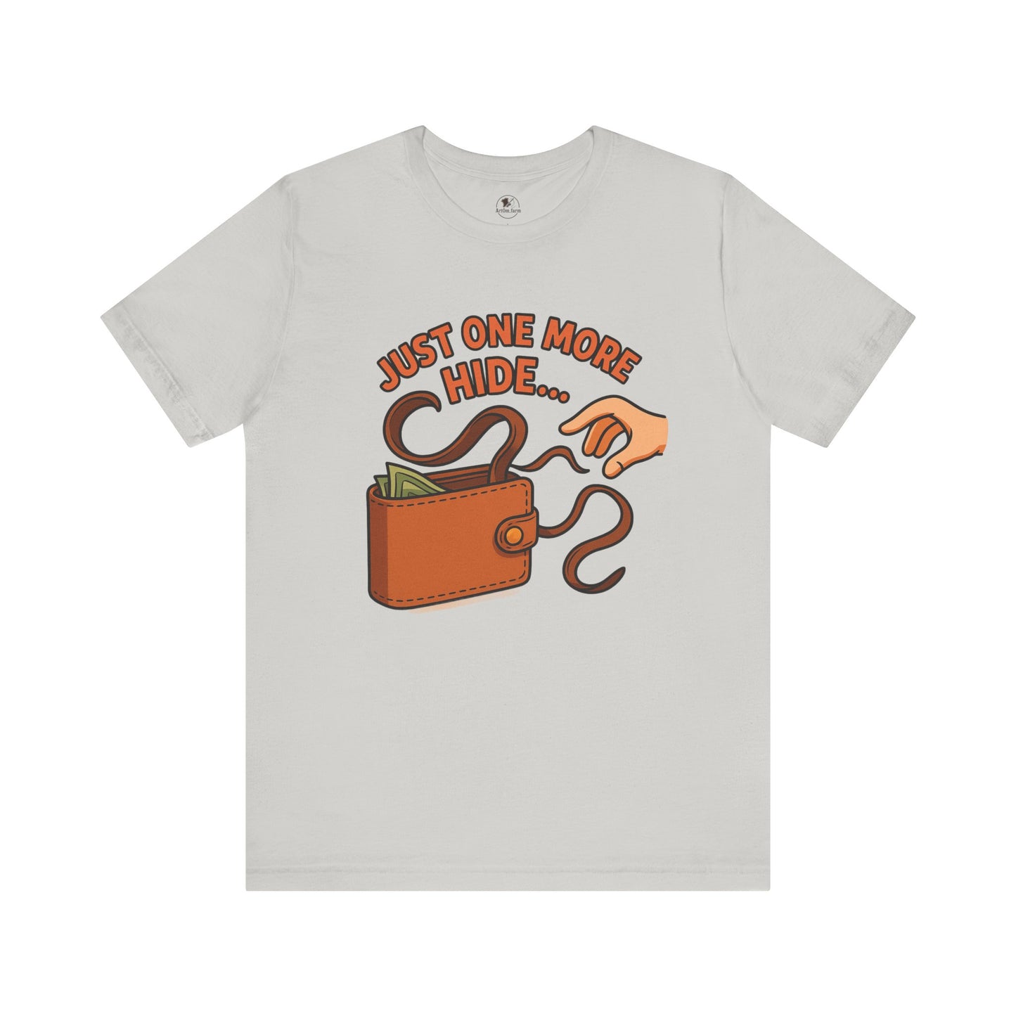Funny Money Hide T-Shirt - Unisex Jersey Tee for Finance Lovers, Humorous Gift for Casual Wear, Perfect for Birthdays and Holidays - ArtOm_farm™ LEATHER