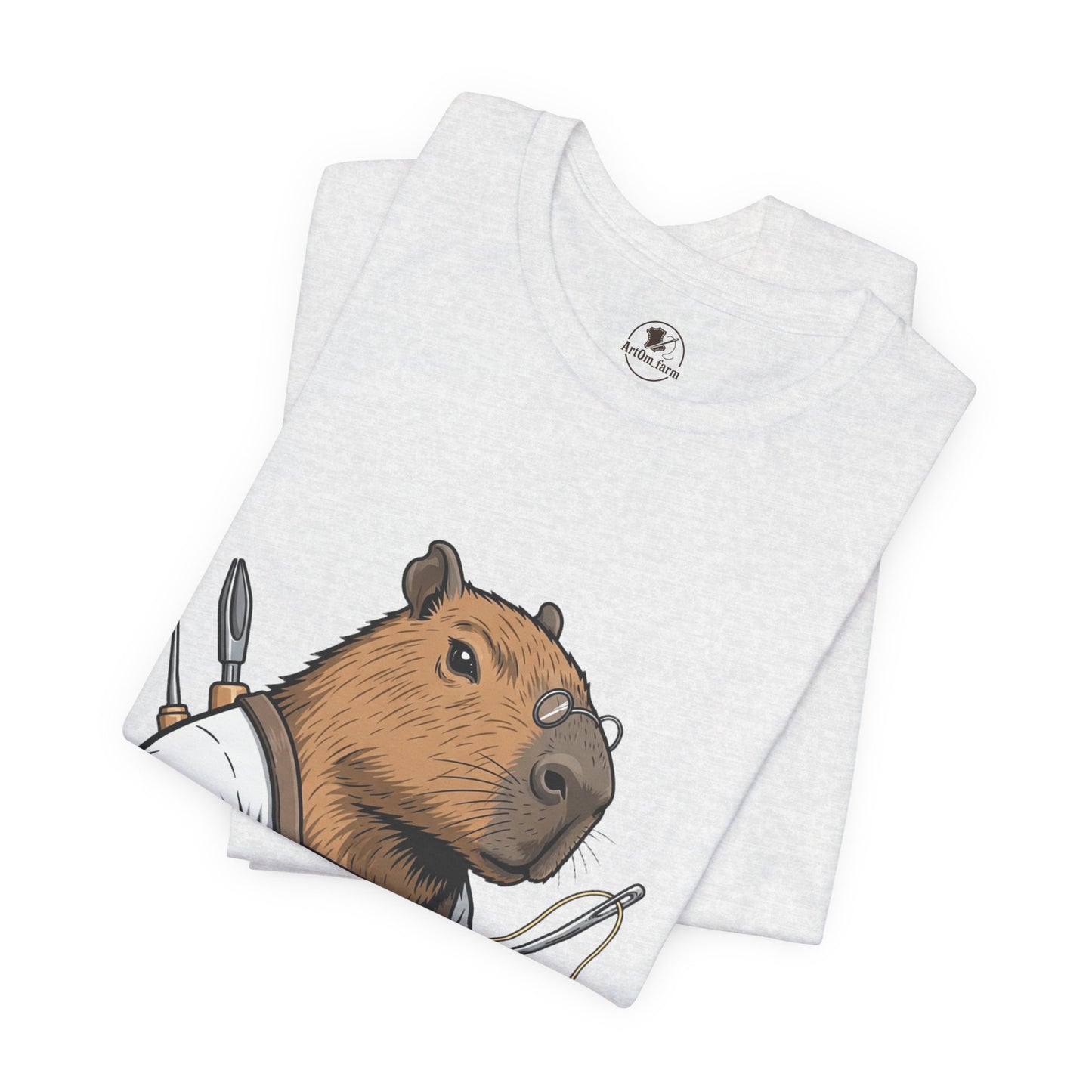 Crafty Beaver T-Shirt - Cute Animal Graphic Tee for Nature Lovers, Eco-Friendly Casual Wear - ArtOm_farm™ LEATHER