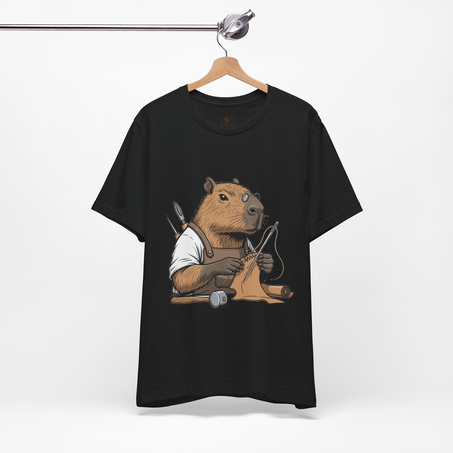 Crafty Beaver T-Shirt - Cute Animal Graphic Tee for Nature Lovers, Eco-Friendly Casual Wear - ArtOm_farm™ LEATHER 