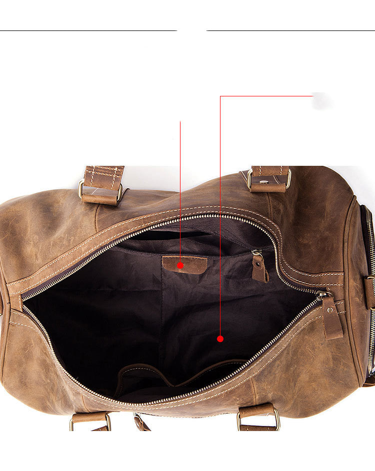 Vintage Crazy Horse Leather Travel Bag for Men - Stylish & Durable - ArtOm_farm™ LEATHER 
