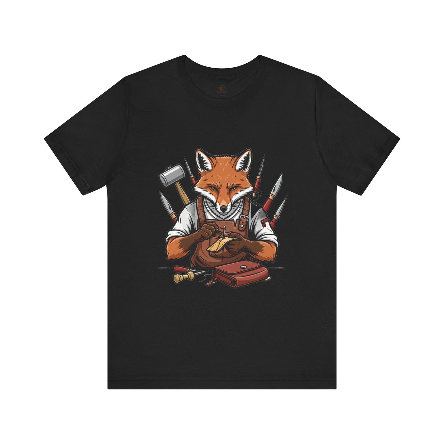 Crafty Fox T-Shirt - Funny Artisan Tee for Crafters, Perfect Gift for Art Lovers, Unique Handmade Vibes - ArtOm_farm™ LEATHER